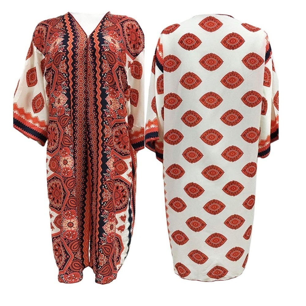 Women’s fashion red /white kimono - Picture 10 of 10